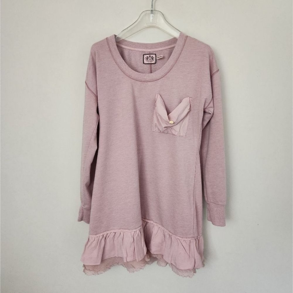 JUICY COUTURE | Sweatshirt dress ruffles blush pink sz S